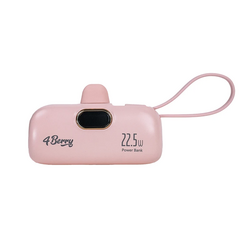 4Berry - 4Berry Smart Power Bank Pembe (22.5 W -5000 mah)(TYPE-C)