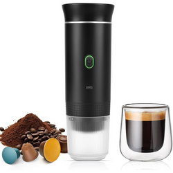 4Berry - 4Berry Taşınabilir Şarjlı Espresso Makinesi Kapsül ve Toz Kahve Uyumlu-CM Pro Siyah