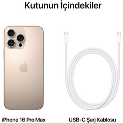 Apple iPhone 16 Pro Max 256GB Çöl Titanyum (Apple Türkiye Garantili) - Thumbnail