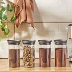 Emsan Arya 4'lü Büyük Saklama Kabı Gri - Thumbnail