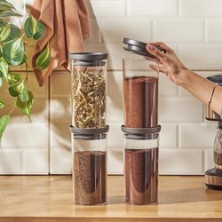 Emsan Arya 4'lü Büyük Saklama Kabı Gri - Thumbnail