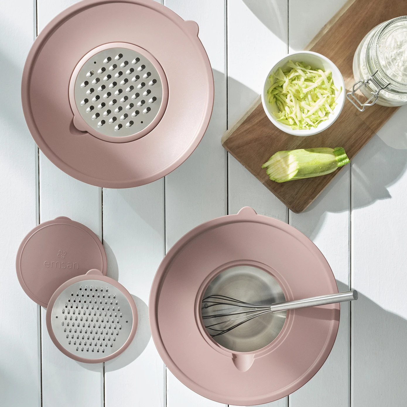 Emsan Demre 3 in 1 Golden Pink Çok Amaçlı Karıştırma ve Saklama Kabı