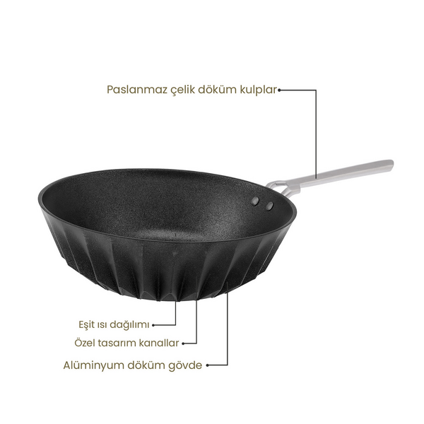 Emsan Diagon 28 cm Wok Tava