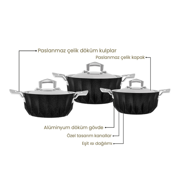 Emsan Diagon 6 Parça Midi Set