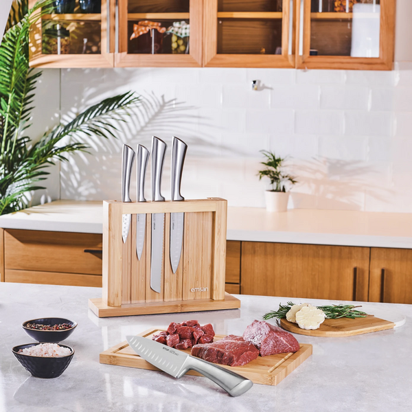 Emsan Matriks 7 Parça Snd Kesme Tahtalı Bıçak Seti Paslanmaz INOX