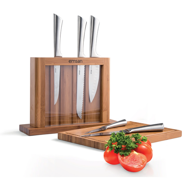 Emsan Matriks 7 Parça Snd Kesme Tahtalı Bıçak Seti Paslanmaz INOX