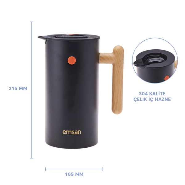 Emsan Radyant Siyah Termos 1100 ml