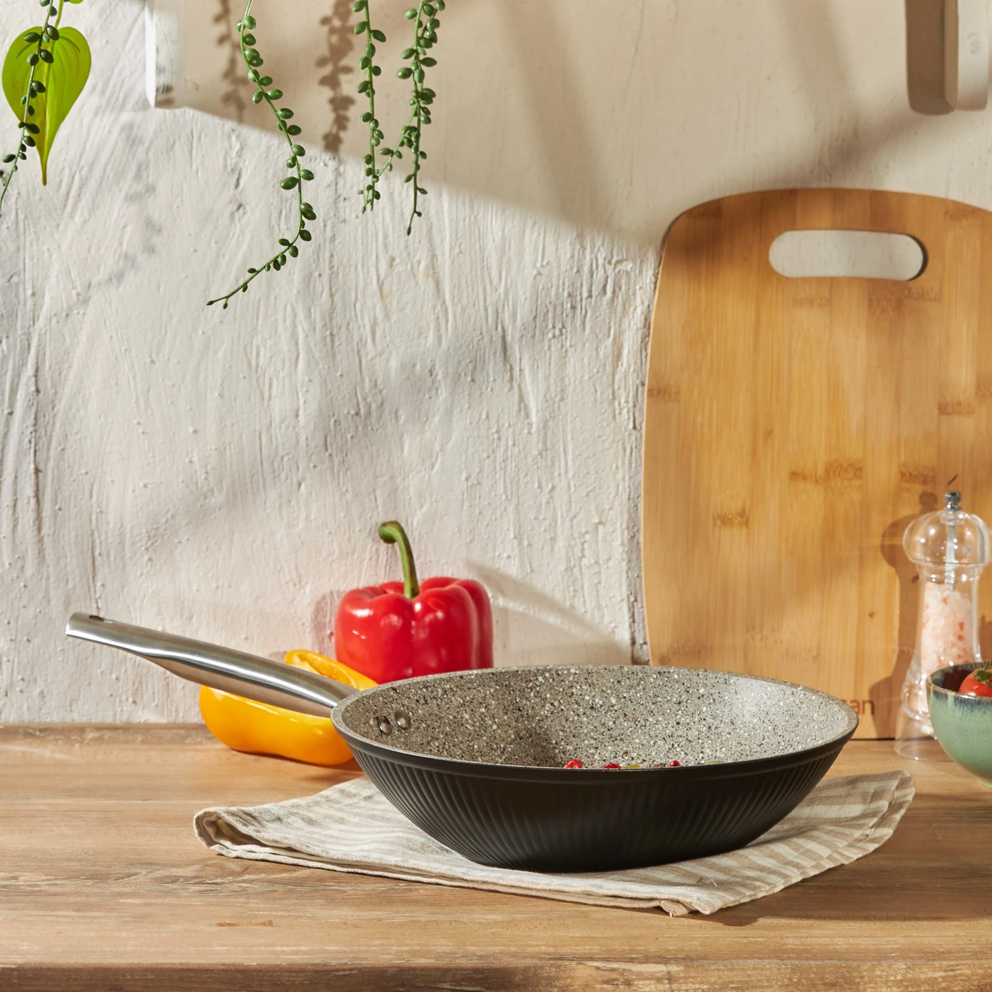 Emsan Sansa Granit Wok Tava 28 cm