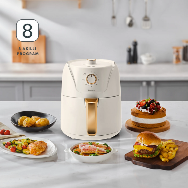 Homend Airfryday 2504H 8 Farklı Programlı 4,3 L Airfryer Krem