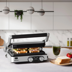 Homend - Homend Grilliant 1340H Inox Gövde Alt ve Üst Sıcaklığı Ayrı Kontrol Edilebilen Döküm Plakalı Tost ve Izgara Makinesi