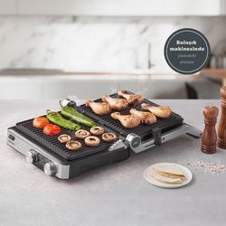 Homend Grilliant 1340H Inox Gövde Alt ve Üst Sıcaklığı Ayrı Kontrol Edilebilen Döküm Plakalı Tost ve Izgara Makinesi - Thumbnail
