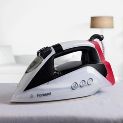 Homend - Homend İron Power 1163H Buharlı Ütü Siyah Kırmızı