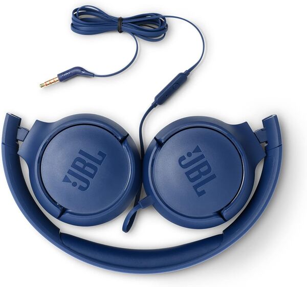 JBL Tune 500 Kablolu Mikrofonlu Kulak Üstü Kulaklık Mavi ( JBL Türkiye Garantili )