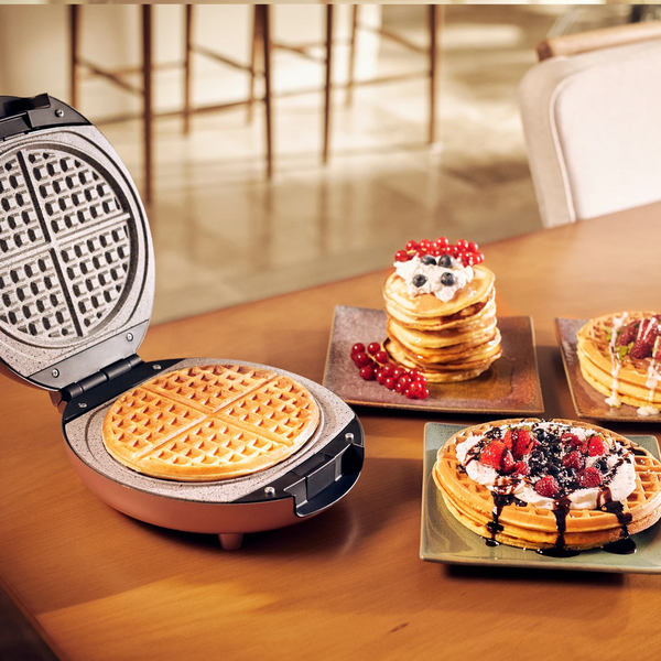 Karaca Funday Çıkarılabilir Plakalı 3’ü 1 Arada Waffle Krep ve Künefe Makinesi Rosegold