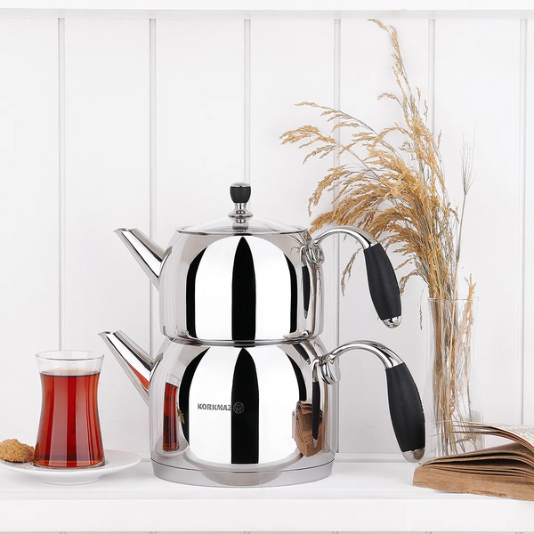 Korkmaz Flora Siyah Maxi Çaydanlık Takımı 2 lt A119