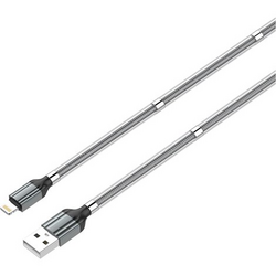 LDNIO - LDNIO LS491 Lightning Micro Şarj ve Veri Aktarım Kablosu Gri