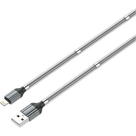 LDNIO LS491 Lightning Micro Şarj ve Veri Aktarım Kablosu Gri