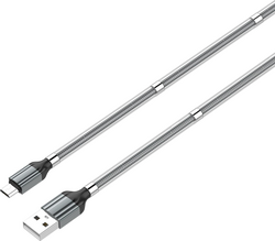 LDNIO - LDNIO LS491 Type-C Micro Şarj ve Veri Aktarım Kablosu Gri