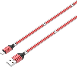 LDNIO - LDNIO LS491 Type-C Micro Şarj ve Veri Aktarım Kablosu Kırmızı