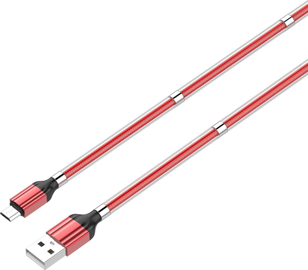 LDNIO LS491 Type-C Micro Şarj ve Veri Aktarım Kablosu Kırmızı