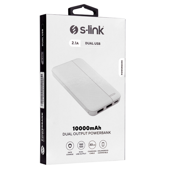 S-link IP-G10N 10000 mAh Powerbank Beyaz