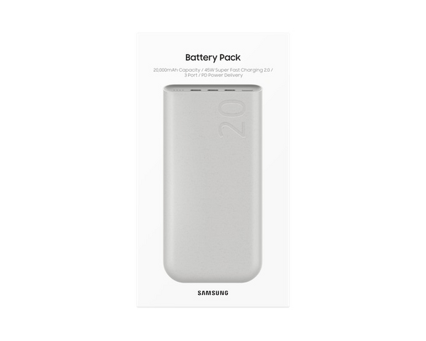 Samsung EB-P4520X 20.000 mAh Süper Hızlı Powerbank Bej (Samsung Türkiye Garantili)