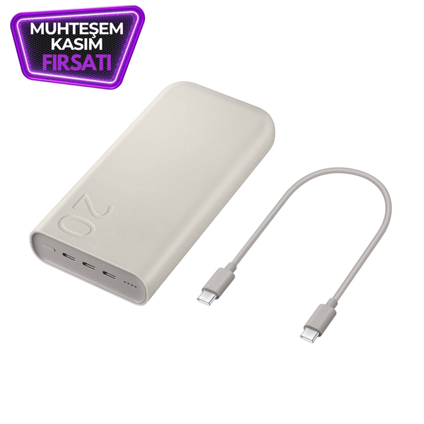 Samsung EB-P4520X 20.000 mAh Süper Hızlı Powerbank Bej (Samsung Türkiye Garantili)