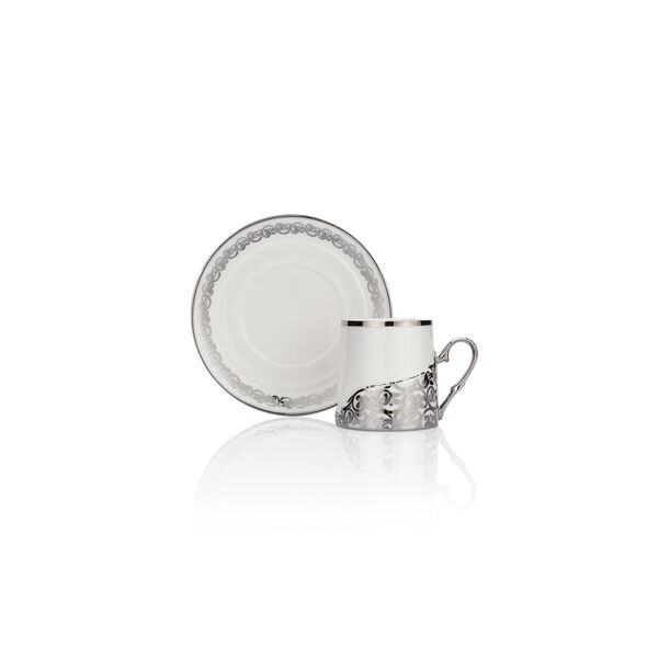 Schafer Glim 2 Kişilik Kahve Fincan Seti Gümüş